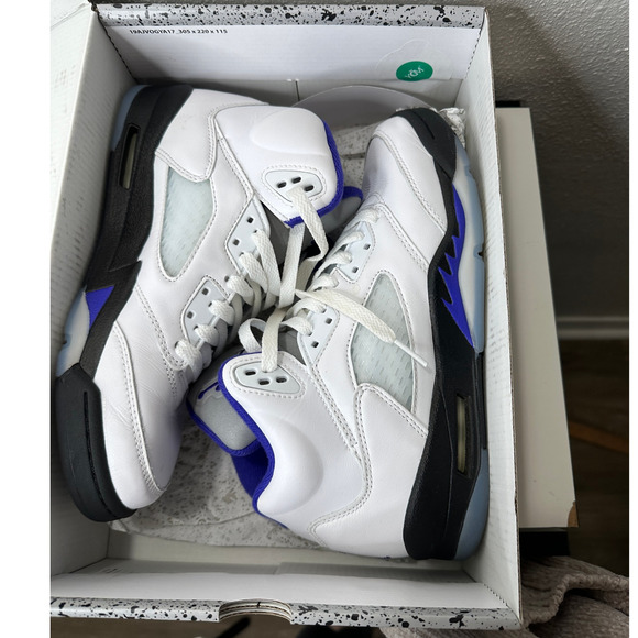 Nike Air Jordan 5 Retro (GS) White Dark Concord Black Sneaker Shoe 6.5 main image 13
